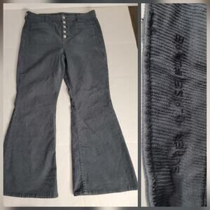 AMERICAN EAGLE Jeans Womens SZ 16 Super High Rise Flare Gray Corduroy 70's Inspo